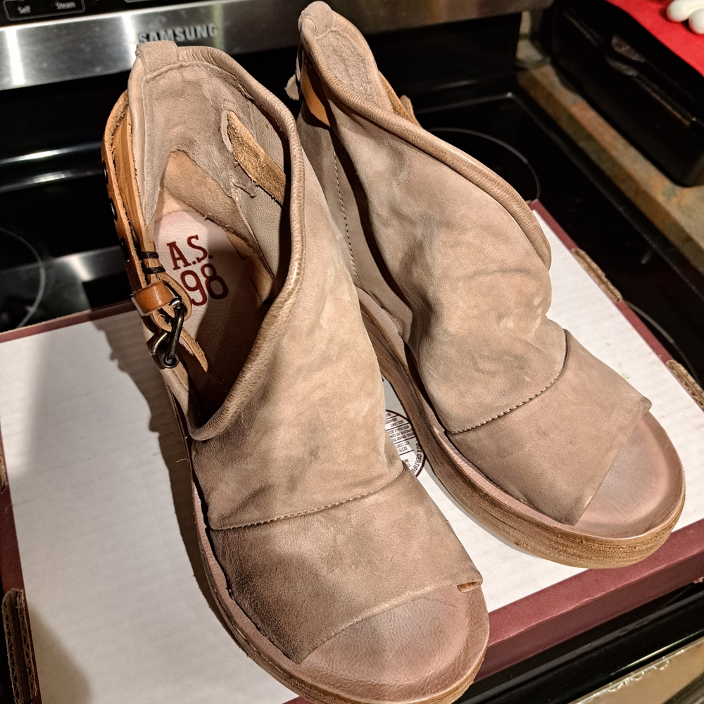 A.S.98 Women's Tan Leather Sandals